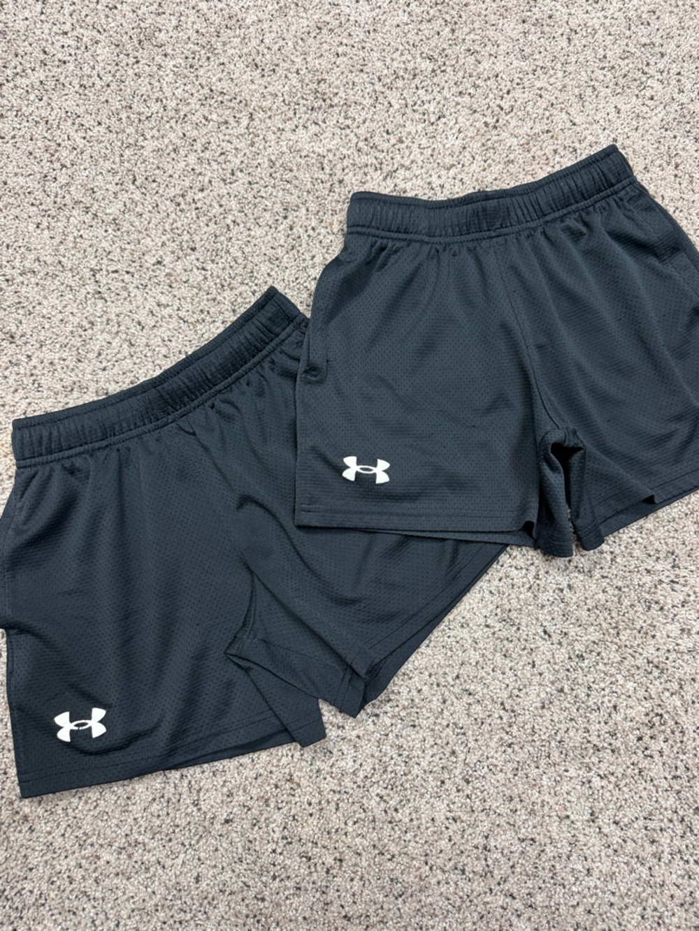 Under Armour Black Mesh Training Shorts with White Logo bundle